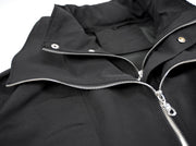 Double Zip-up Collar Black Jacket