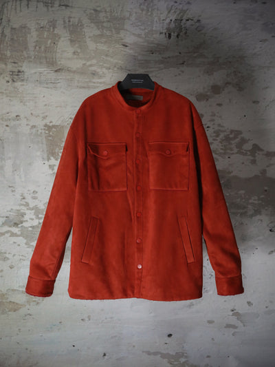 SUEDE SHIRT COTTON QUILTING JACKET