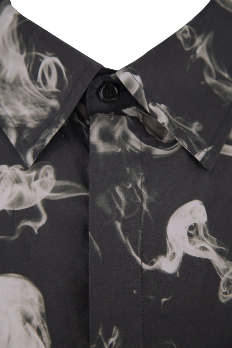 BLACK SHIRT WITH PRINTED "SMOKE/JELLY" DETAILS