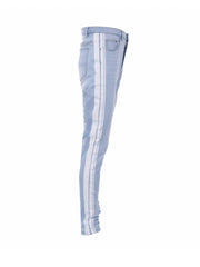 Light Indigo Slim Jeans/White Stripe