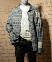 IMPERFECTION Charcoal-check boarding ticket shirt jacket