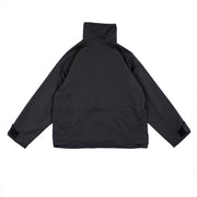 Double Zip-up Collar Black Jacket