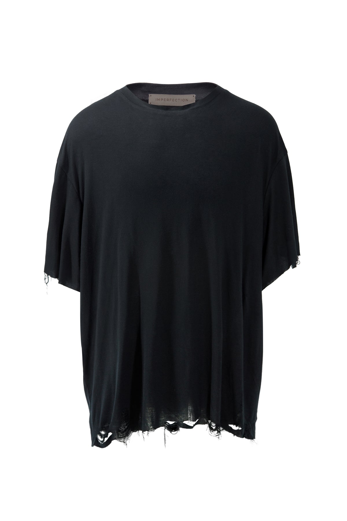 Black ripped t shirt hotsell